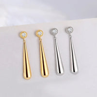 Teardrop Bezel Dangle Earrings