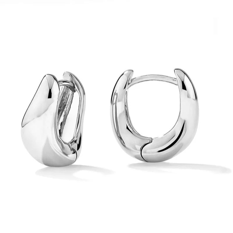 Trendy Wave Dome Huggies Hoop Earrings