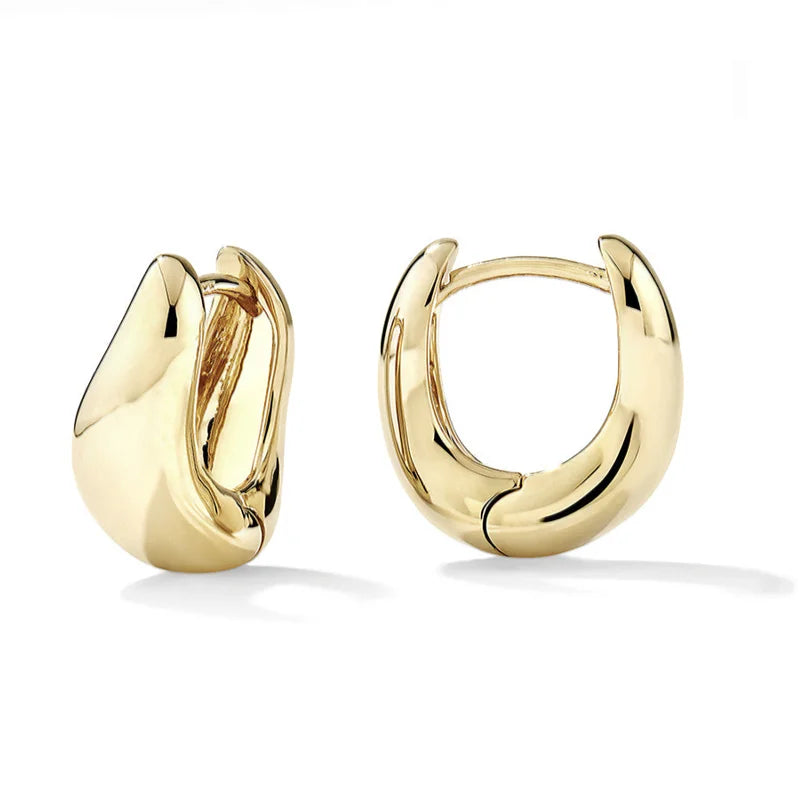 Trendy Wave Dome Huggies Hoop Earrings