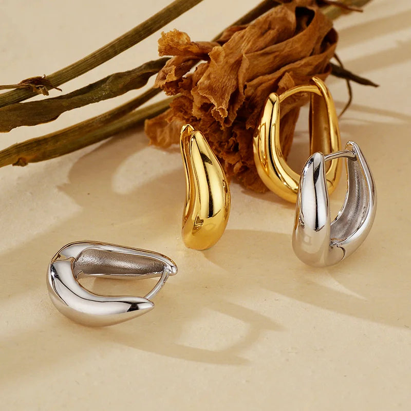 Wave Dome Huggie Hoop Earrings