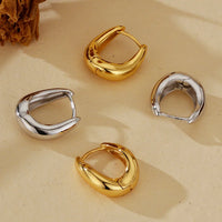 Wave Dome Huggie Hoop Earrings