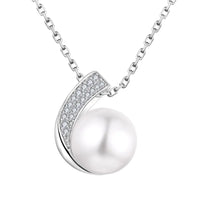 Sculptural Pearl Pave Pendant, freshwater pearl 925 silver — Aurilyn