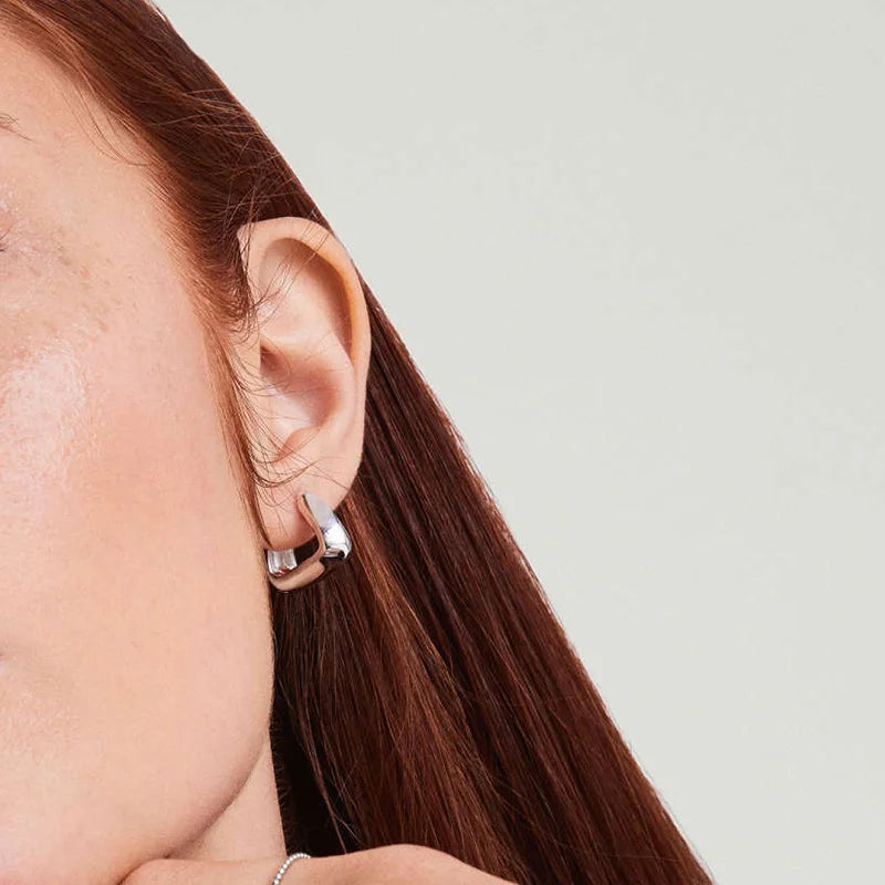 Chunky Trapezoid Hoop Earrings