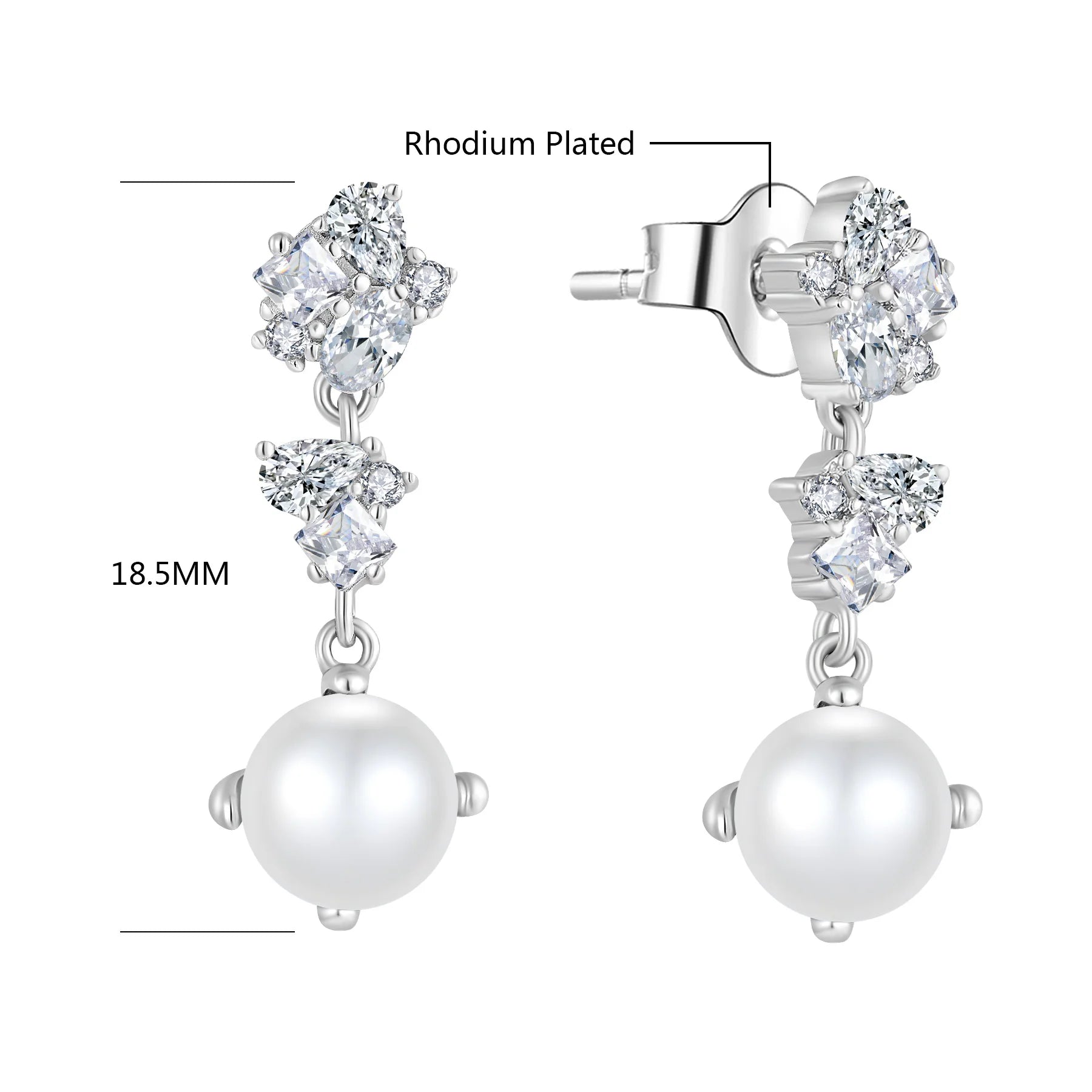 Aurilyn Pearl CZ Cluster Earrings