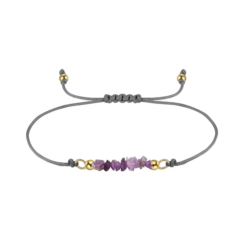 Natural Gemstone Adjustable Cord Bracelet - Birthstone Collection