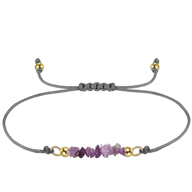 Natural Gemstone Adjustable Cord Bracelet - Birthstone Collection