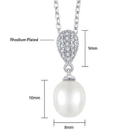 Teardrop Pavé Pearl Pendant