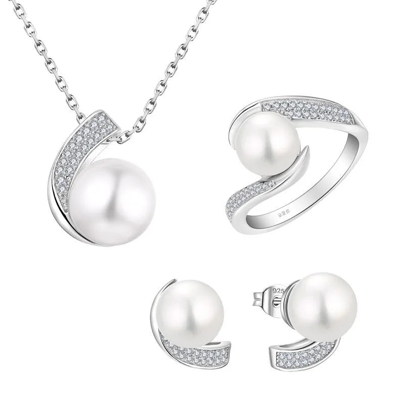 Sculptural Pearl Pavé Pendant