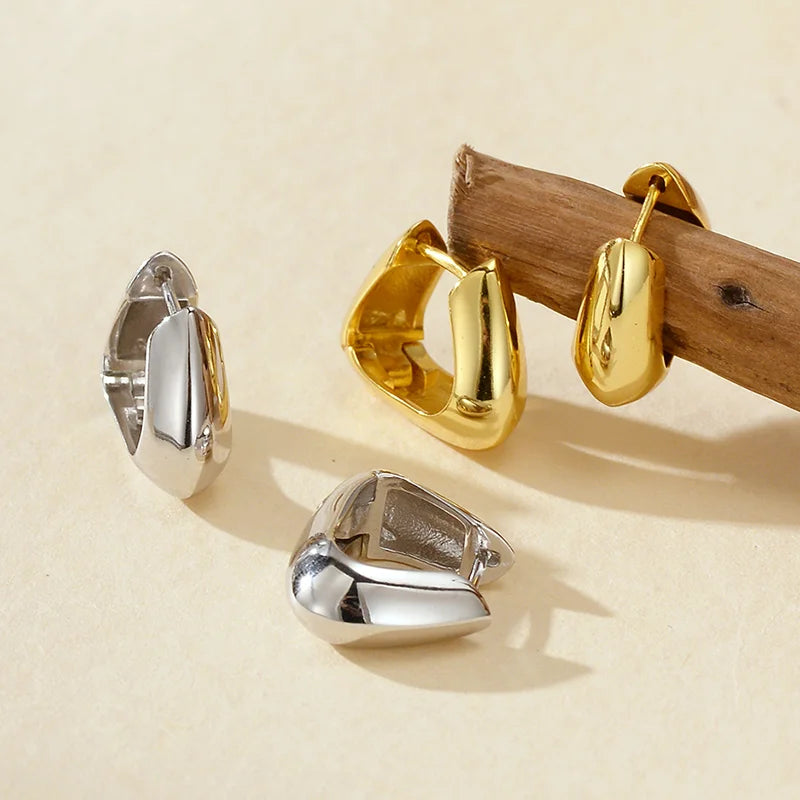 Chunky Trapezoid Hoop Earrings