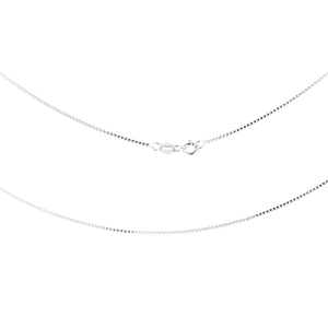 Silver Box Bead Chain Necklace, 925 sterling silver 45cm — Aurilyn