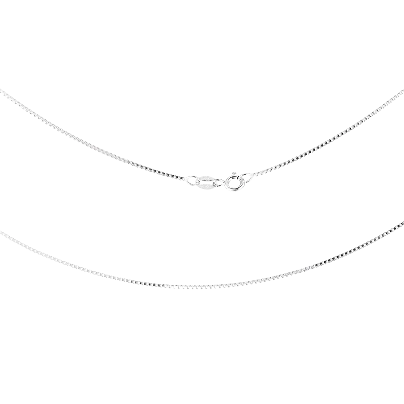 Silver Box Bead Chain Necklace, 925 sterling silver 45cm — Aurilyn
