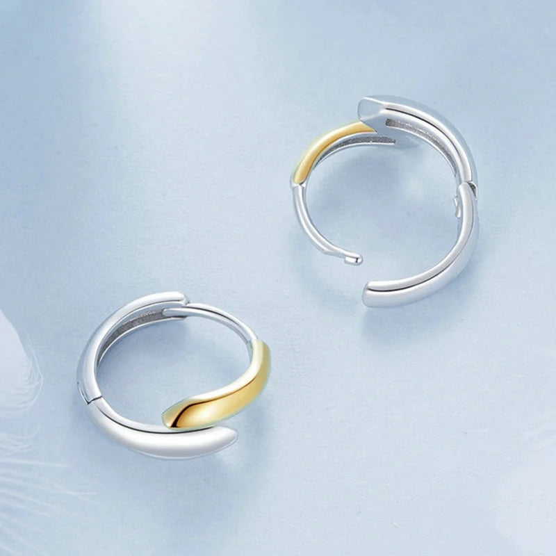 Two-Tone Overlapping Hoop Earrings