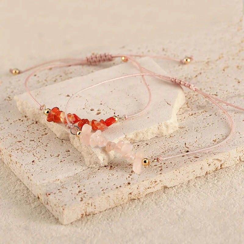 Natural Gemstone Adjustable Cord Bracelet - Birthstone Collection