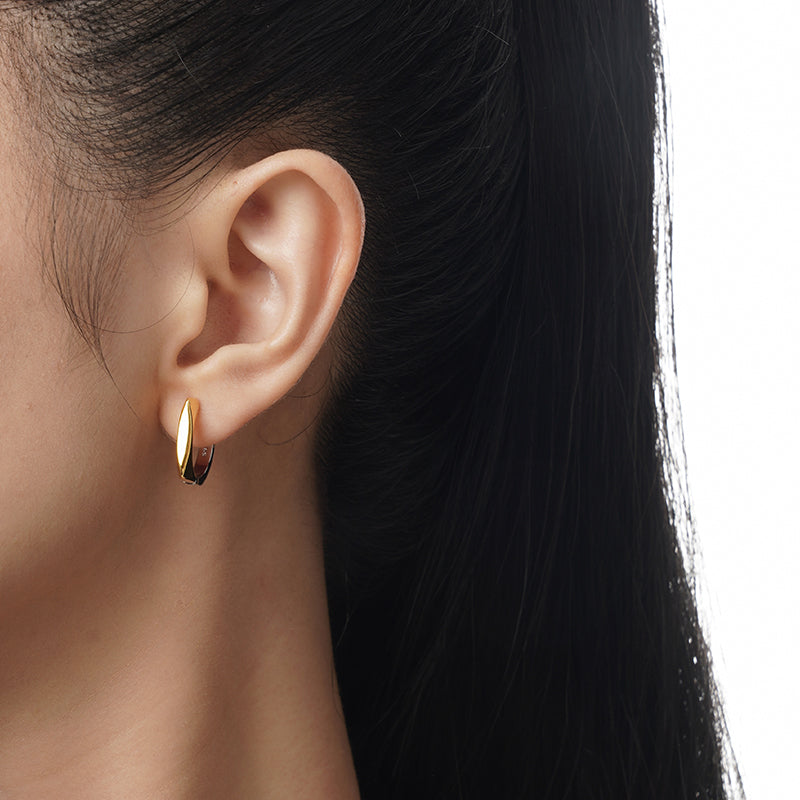 Two-Tone Square Hoop Earrings