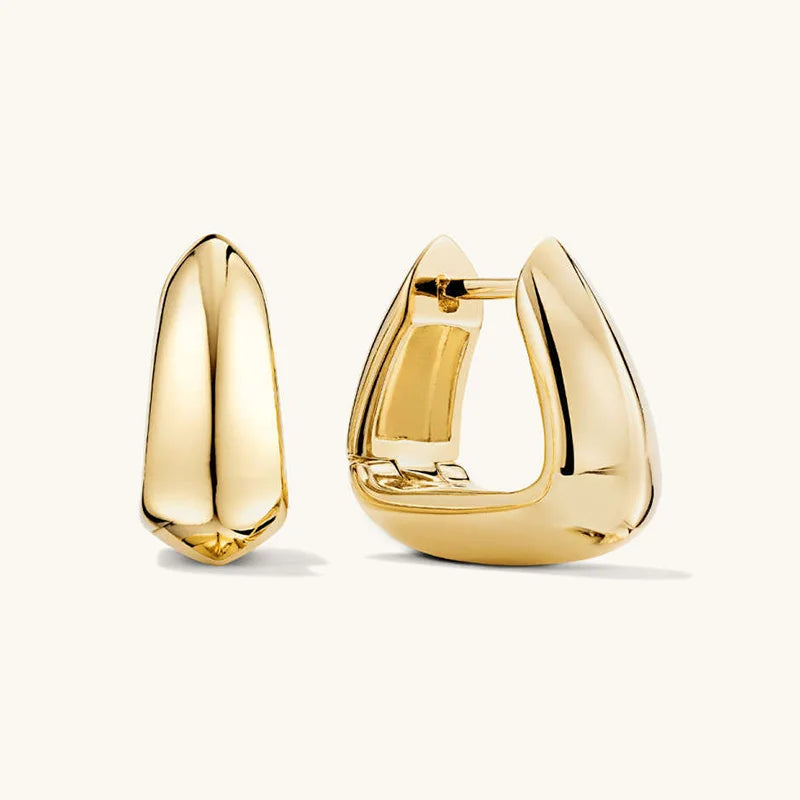 Chunky Trapezoid Hoop Earrings