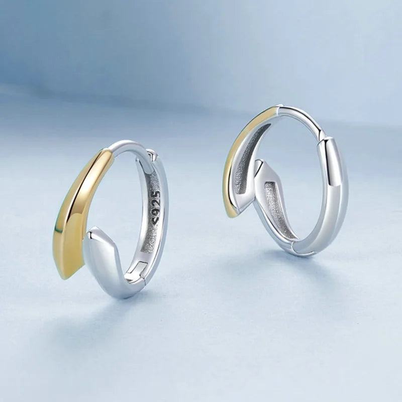 Two-Tone Overlapping Hoop Earrings