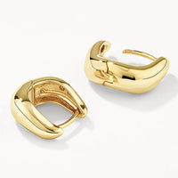 Wave Dome Huggie Hoop Earrings