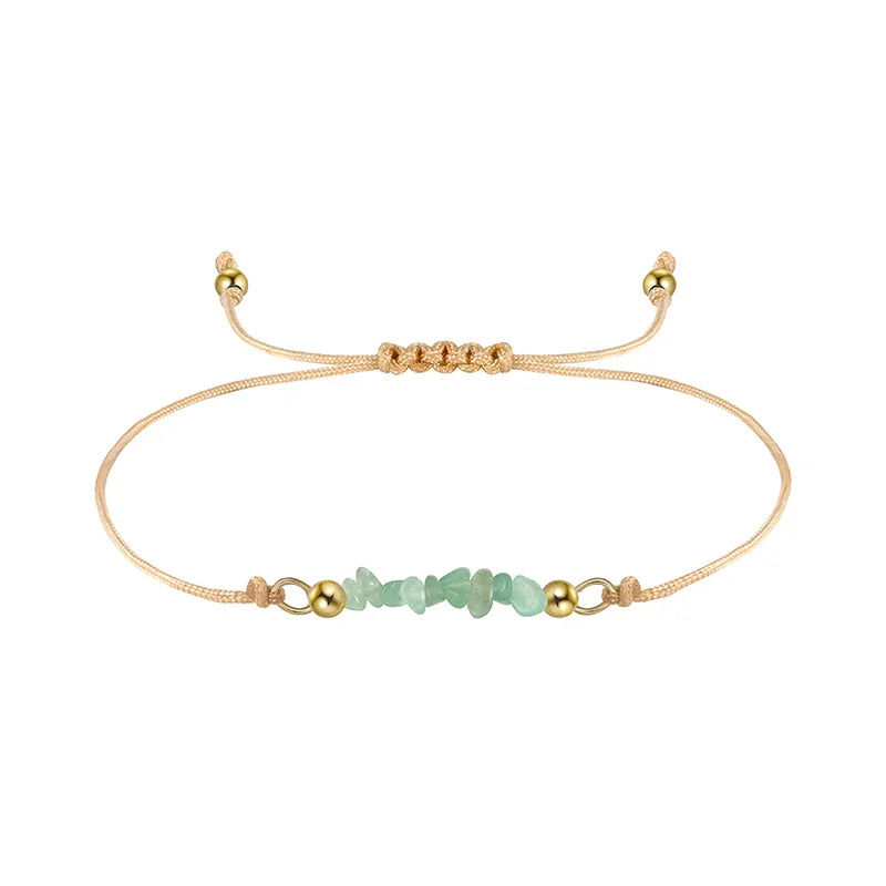 Natural Gemstone Adjustable Cord Bracelet - Birthstone Collection