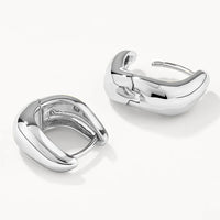 Wave Dome Huggie Hoop Earrings