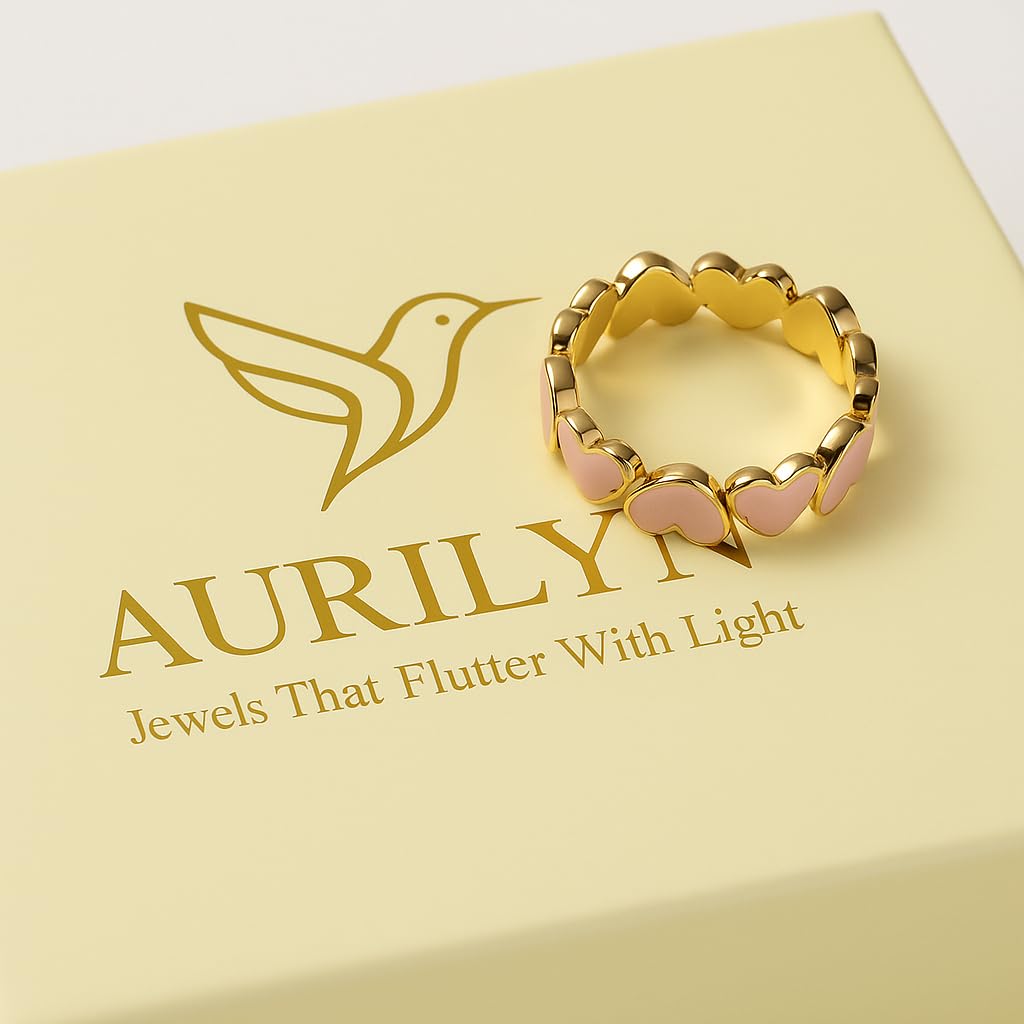 Heart Enamel Stackable Ring