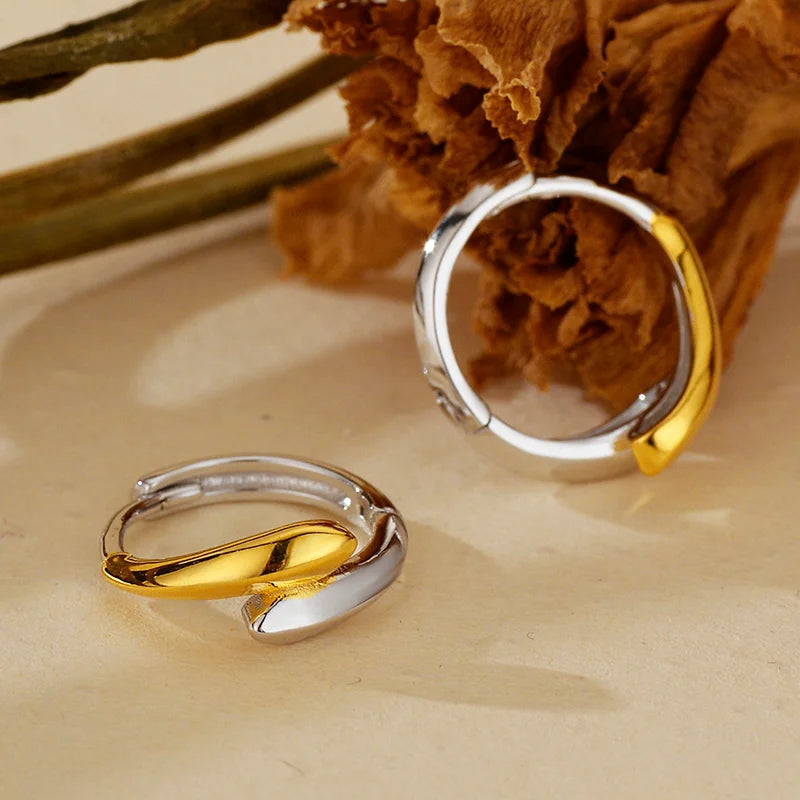 Two-Tone Overlapping Hoop Earrings