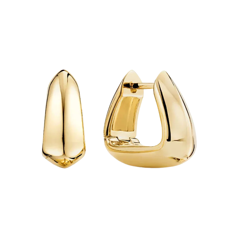 Chunky Trapezoid Hoop Earrings, 925 sterling silver — Aurilyn