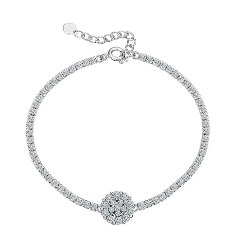 Rhodium-finished silver, mirror shine