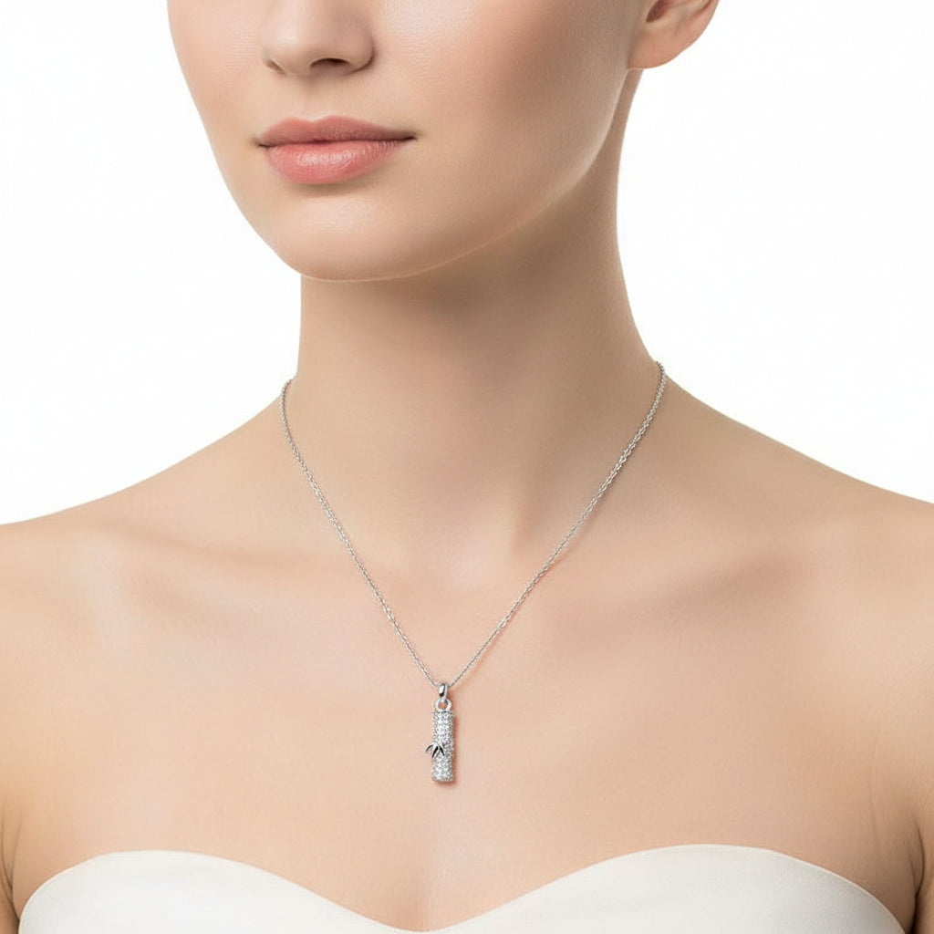 Aurilyn S925 Sterling Silver Cubic Zirconia Chain Necklace – 14K Gold Plated