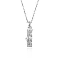 Bamboo Pavé Pendant Necklace