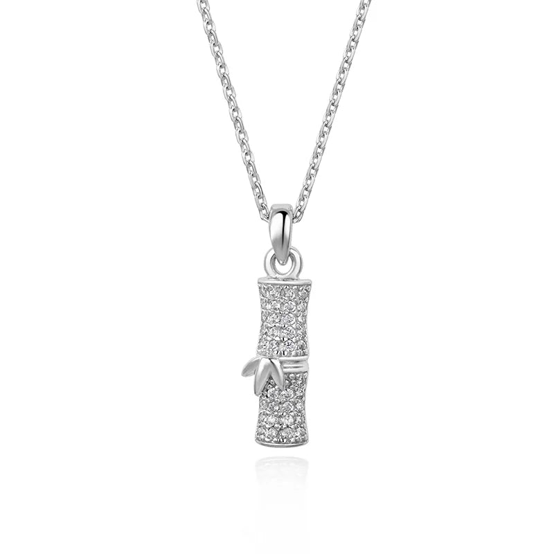 Bamboo Pavé Pendant Necklace