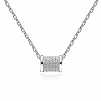 Cylinder Pavé Pendant Necklace