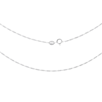 Full Chain View: Aurilyn Engraved Bar Link Chain 18 Inch 45cm in 925 sterling silver, delicate bar link design, hypoallergenic and hand-finished