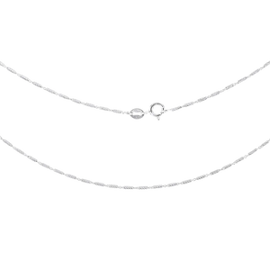 Full Chain View: Aurilyn Engraved Bar Link Chain 18 Inch 45cm in 925 sterling silver, delicate bar link design, hypoallergenic and hand-finished