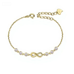 Infinity Zircon Bracelet, 18K gold plated 925 silver — Aurilyn