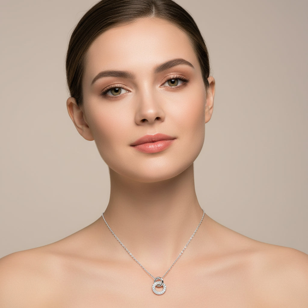 Interlocked Ring Pendant Necklace