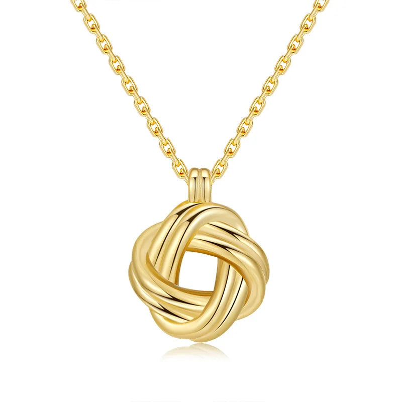 Intertwined Knot Pendant Necklace, gold plated 925 silver — Aurilyn