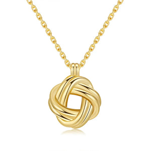 Intertwined Knot Pendant Necklace, gold plated 925 silver — Aurilyn