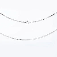 Silver chain necklace on a white background
