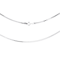 Silver chain necklace on a white background