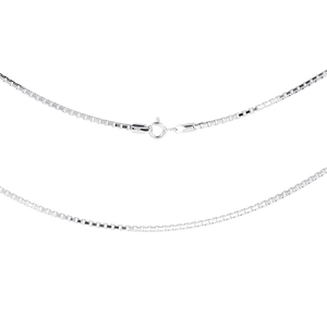 Silver chain necklace on a white background
