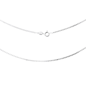 Aurilyn Silver Curb Chain 18 Inch 45cm in 925 sterling silver, curb link necklace, hypoallergenic and hand-finished