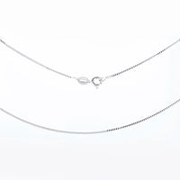 Silver chain necklace on a white background