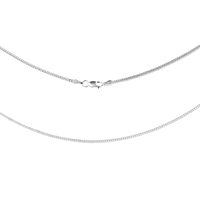 Silver chain necklace on a white background