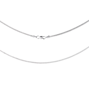 Silver chain necklace on a white background