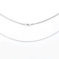 Silver chain necklace on a white background