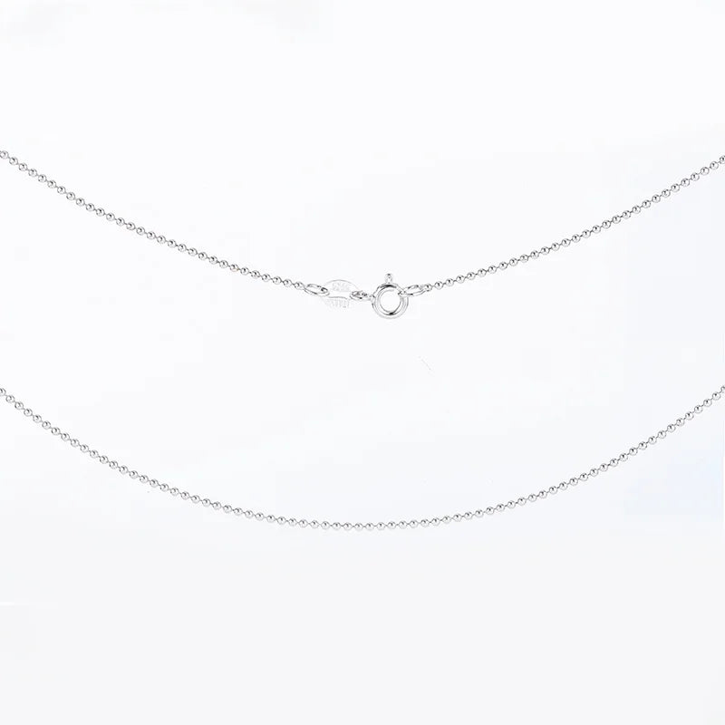 Aurilyn 18 Inch Silver Bead Chain in 925 sterling silver, ball bead design, hypoallergenic, hand-finished, anti-tarnish