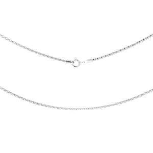 Silver chain necklace on a white background