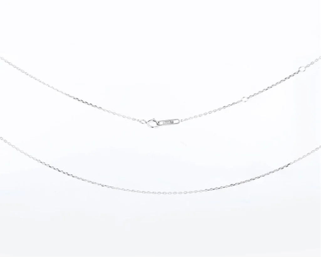 Silver chain necklace on a white background
