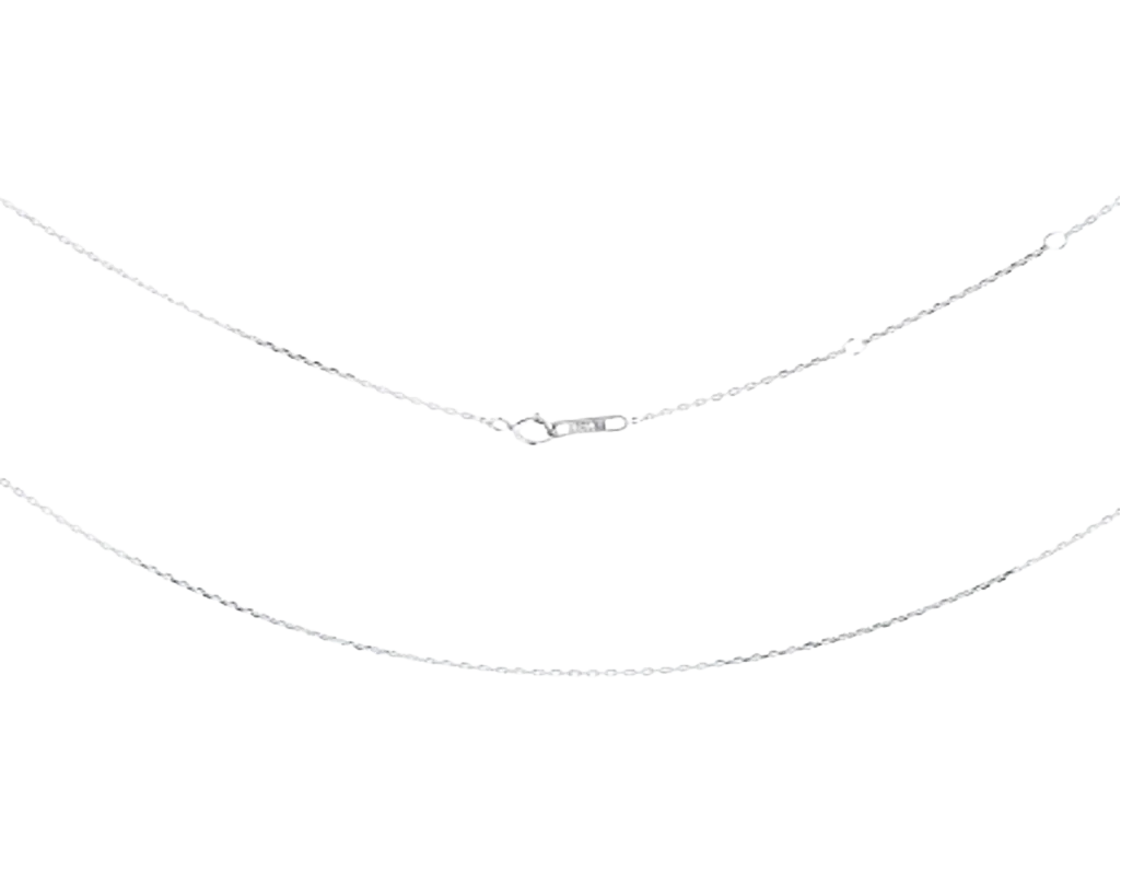 Silver chain necklace on a white background