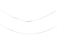 Silver chain necklace on a white background